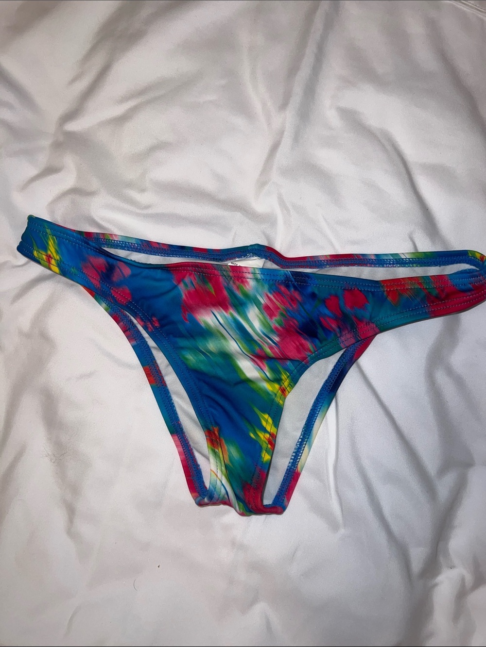 Vibrant Blue Tie-Dye Bikini Bottom